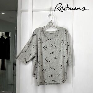 NWOT, Reitmans, Petite Plus Floral Grey Sweater, 2X 🧶